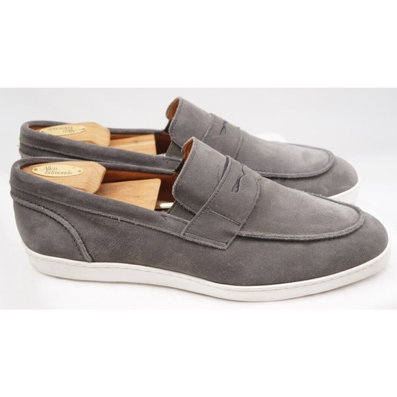 Allen Edmonds Men\'s Gray Suede Penny Slip-On Loafers main image 8